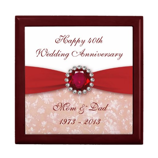 Damask 40th Wedding Anniversary Gift Box Zazzle