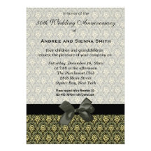 Damask 50th Wedding Anniversary Custom Invite