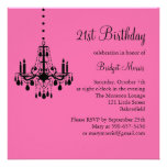 Damask and Crystals 21st Birthday Invitation