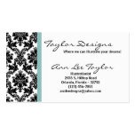 Damask and Tiffany Blue Elegant Business Card business cards