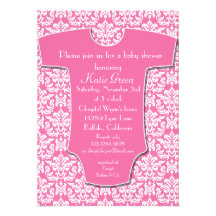 Damask Baby Shower Invitation