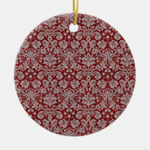 Damask Burgundy Ornament