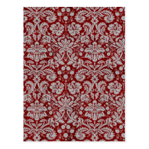 Damask Burgundy Postcard