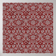 Damask Burgundy Print