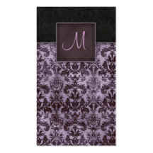 Damask Business Card Interior Design 5 Purple