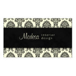 Damask Business Card Interior Design Cream Black
