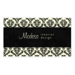 Damask Business Card Interior Design Cream Black 2