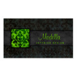 Damask Business Card Interior Design Lime