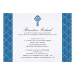 Damask Celtic Cross First Communion invitations