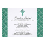 Damask Celtic Cross First Communion invitations