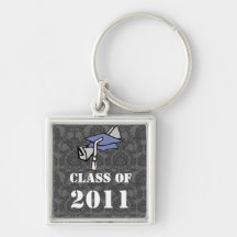 Damask Class of 2011 Graduation Cap Keychain