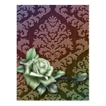 Damask Cut Velvet, SATIN ROSE Postcards