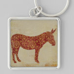 Damask Donkey Silhouette Keychain keychains