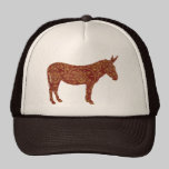 Damask Donkey Silhouette Lid hats