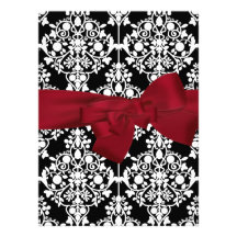 Damask Event Invitation Red large