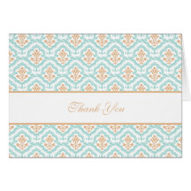 Damask Floral Wallpaper Collection Thank You Card