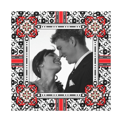 Damask Frame for Black and White Wedding Photo by DivineDamask