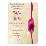 Damask Fuchsia Gerber Daisy Wedding Invitation