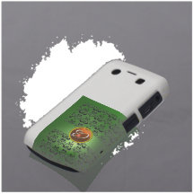 DAMASK GEM MONOGRAM green black orange Blackberry Case