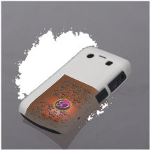 DAMASK GEM MONOGRAM orange black pink Blackberry Case