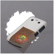 DAMASK GEM MONOGRAM orange black yellow Blackberry Cases