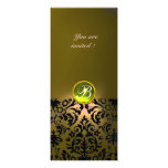DAMASK GEM STONE MONOGRAM  yellow Invite