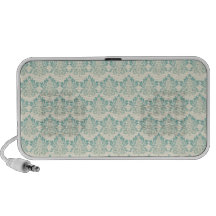 Damask Green Cream Portable Speaker