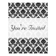 Damask home decor personalized invitation