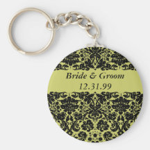 Damask In Black Keychain
