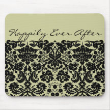 Damask In Black Mouse Pads