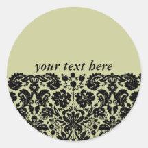 Damask In Black Stickers