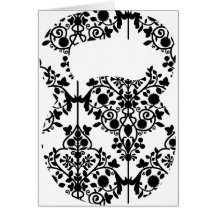 Damask Kettlebell Greeting Cards