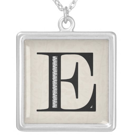 Damask Letter E - Black Pendants