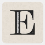 Damask Letter E - Black Stickers
