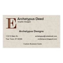 Damask Letter E - Red Business Card