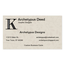 Damask Letter K - Black Business Card Templates
