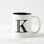 Damask Letter K - Black Coffee Mug
