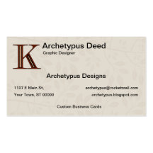 Damask Letter K - Red Business Card Templates