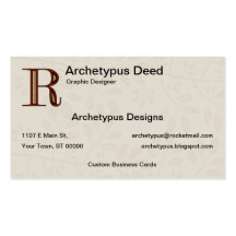 Damask Letter R - Red Business Card Templates