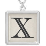 Damask Letter X - Black Pendants