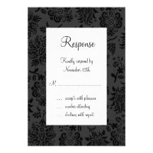 Damask Paris RSVP (black) Announcement