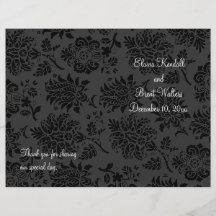 Damask Paris Wedding Program Custom Flyer