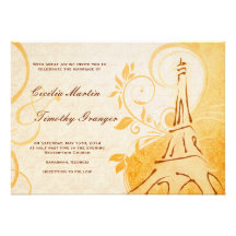 Damask Parisienne - Marmalade & Fall Spice Wedding Custom Invitation
