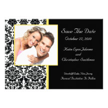 Damask Photo Save The Date Announcement