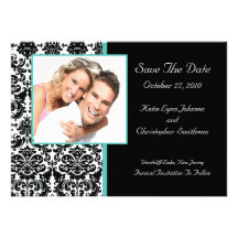 Damask Photo Save The Date Announcement