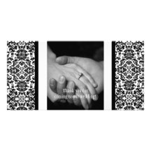 Damask Photo Thank You Card Picture Card