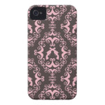 Damask pink and black guns grunge western pistols iPhone 4 cases