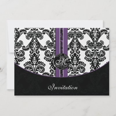 Damask Wedding Invitations on Damask Purple Wedding Invitation By Blessedwedding