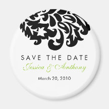 damask save the date magnet