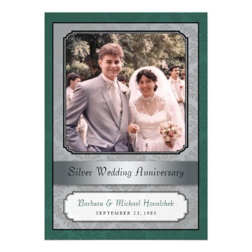 Damask Silver (25th) Anniversary Party invitation